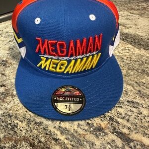 Headgear Classics Hat Mega Man 8 Bit Nintendo Rockman Blue Bomber Cap 7 1/2